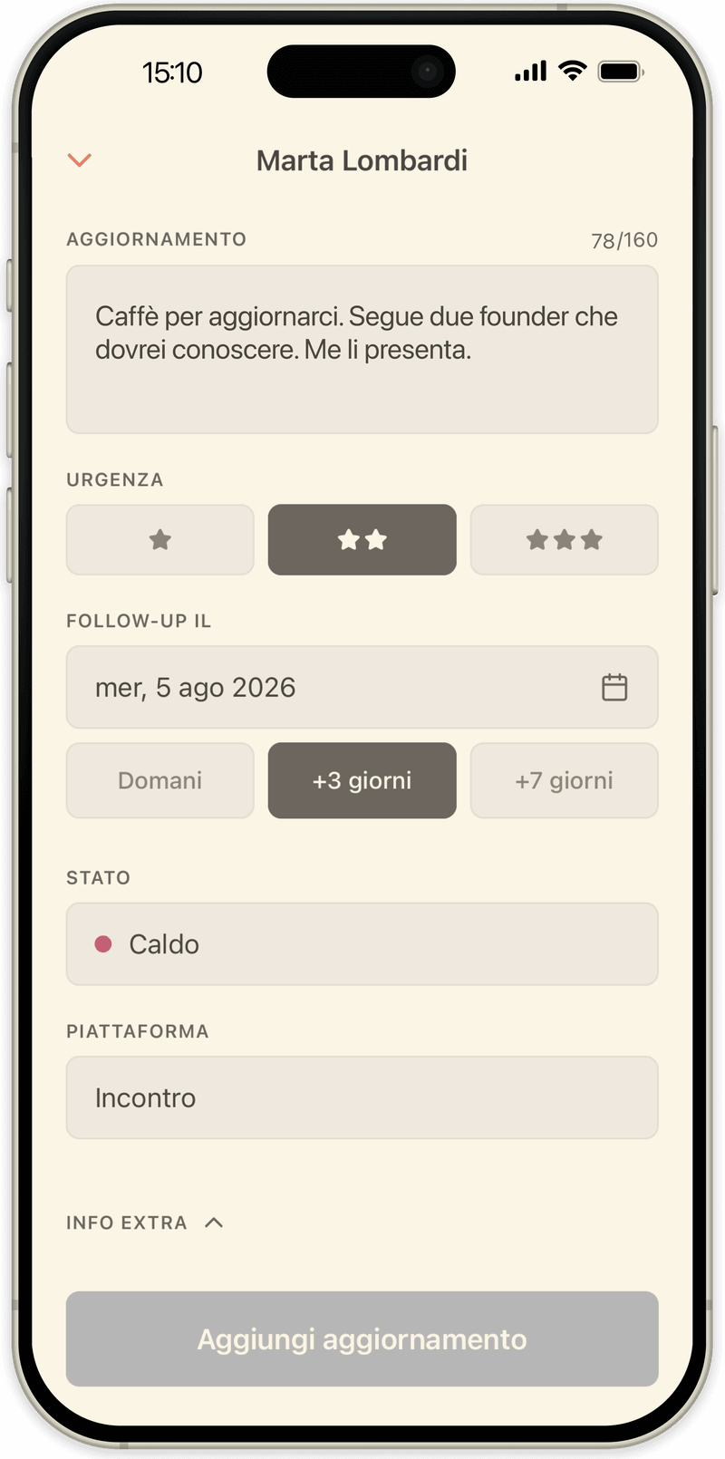 Scrittura di un aggiornamento in OpenLoop: una nota breve, l'urgenza e il giorno per tornarci