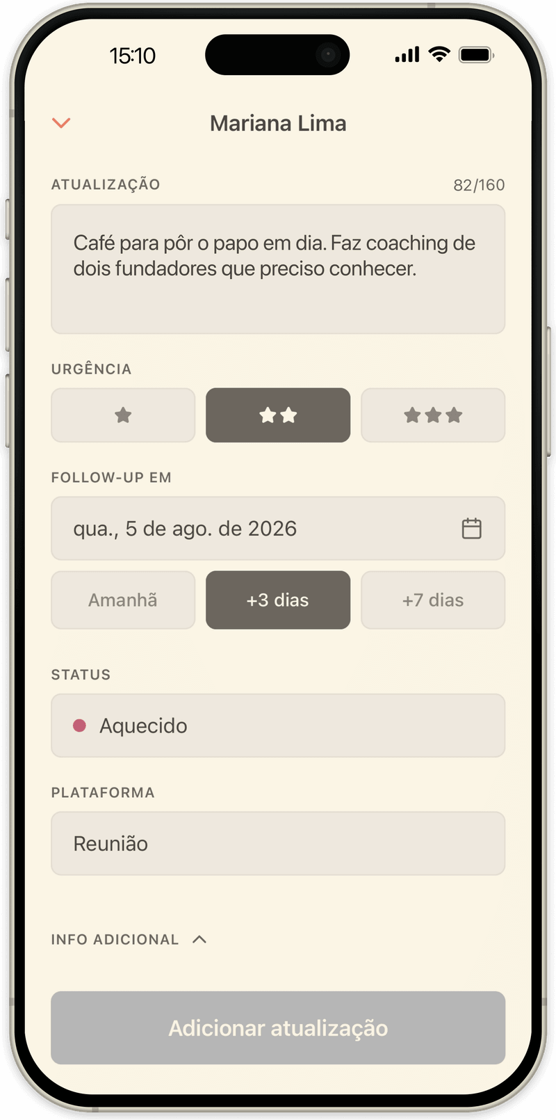 Escrevendo uma atualização no OpenLoop: uma nota curta, a urgência e o dia para voltar